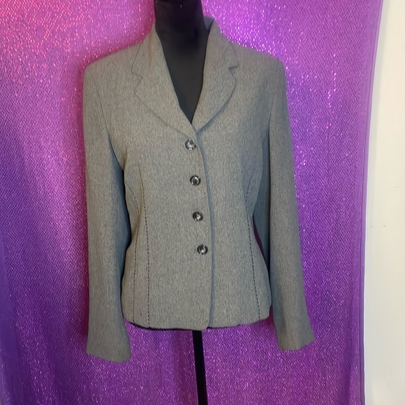 Gianni Sport Jackets & Blazers - USED Gianni Sport Gray Tweed Blazer Jacket Women's Size 10